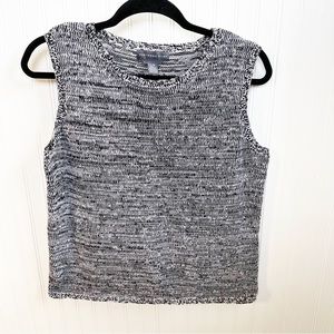 Northern Isles Black & White Knit Sleeveless Sweater Women’s Size Large